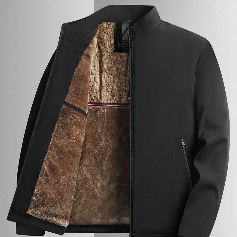 Herren Winterjacke mit Stehkragen und Reißverschluss