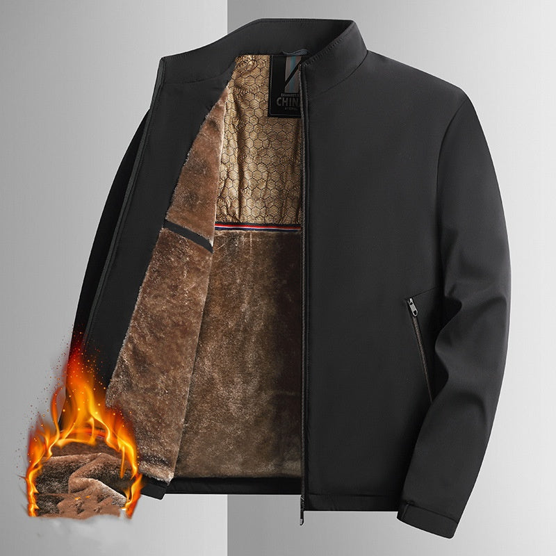 Herren Winterjacke mit Stehkragen und Reißverschluss