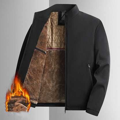 Herren Winterjacke mit Stehkragen und Reißverschluss