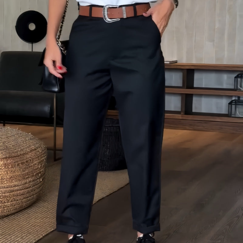Lässige, gerade Blazerhose für Damen mit hoher Taille