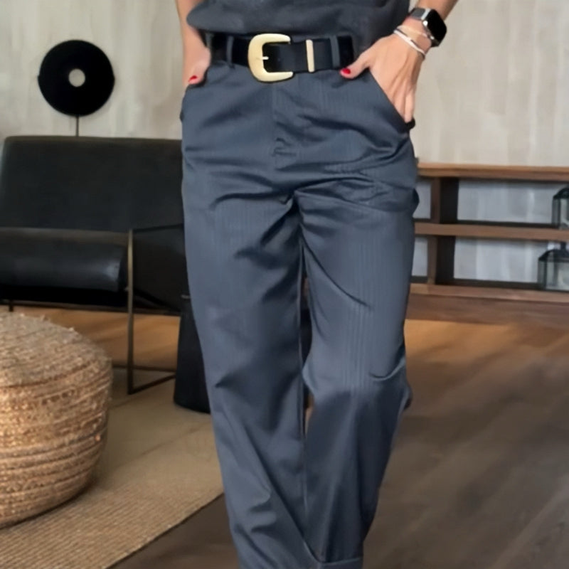 Lässige, gerade Blazerhose für Damen mit hoher Taille