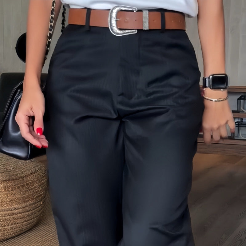 Lässige, gerade Blazerhose für Damen mit hoher Taille