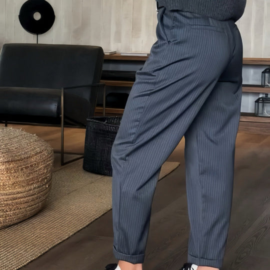 Lässige, gerade Blazerhose für Damen mit hoher Taille