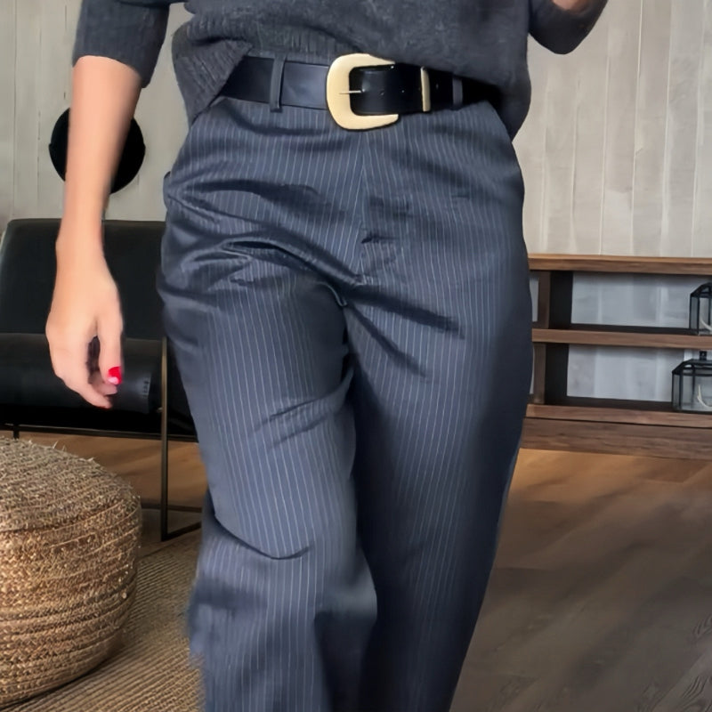 Lässige, gerade Blazerhose für Damen mit hoher Taille