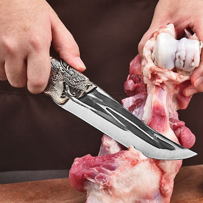 🔥HEIßER SALE 50% RABATT🔥Cuchillo para deshuesar con decoración dragón con funda