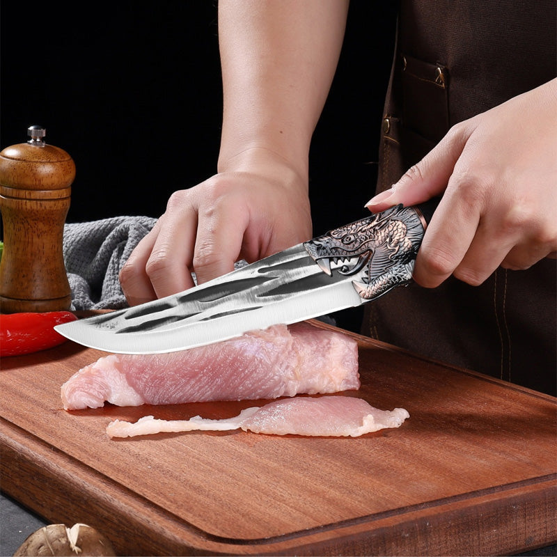 🔥HEIßER SALE 50% RABATT🔥Cuchillo para deshuesar con decoración dragón con funda