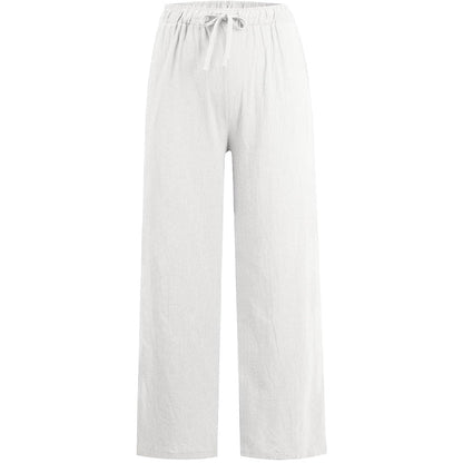 🌸Damen Sommer Baumwolle Leinen Weite Hosen😍-8