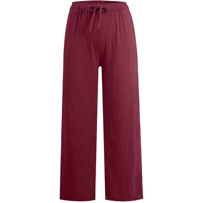 🌸Damen Sommer Baumwolle Leinen Weite Hosen😍-19