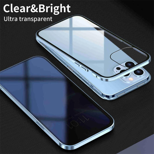 Magnetische doppelseitige Anti-Peep-Glas-Handyhülle für das iPhone