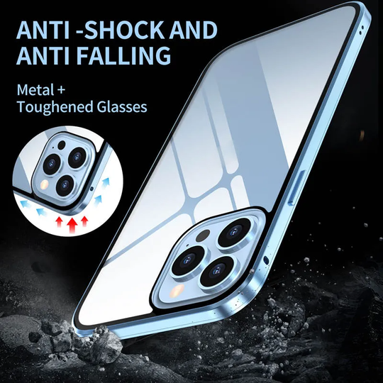 Magnetische doppelseitige Anti-Peep-Glas-Handyhülle für das iPhone