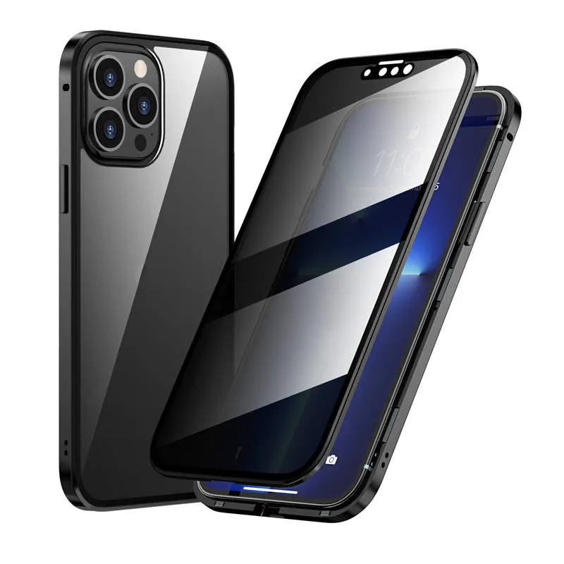 Magnetische doppelseitige Anti-Peep-Glas-Handyhülle für das iPhone
