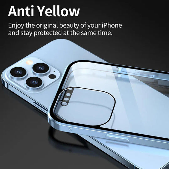 Magnetische doppelseitige Anti-Peep-Glas-Handyhülle für das iPhone