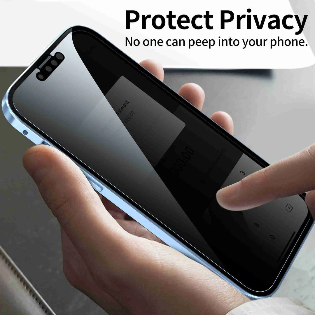 Magnetische doppelseitige Anti-Peep-Glas-Handyhülle für das iPhone