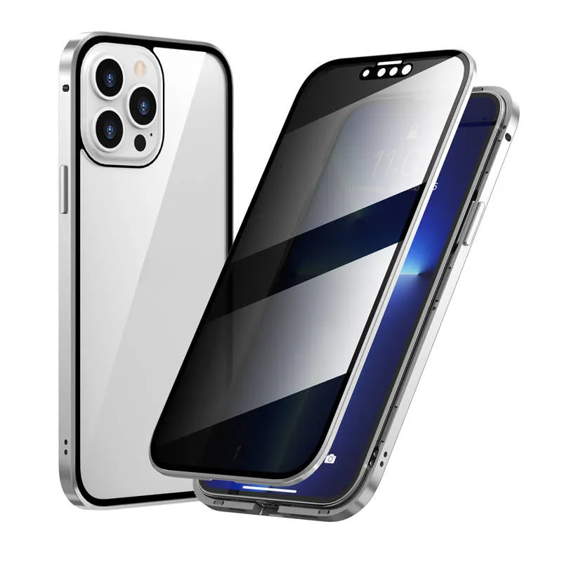 Magnetische doppelseitige Anti-Peep-Glas-Handyhülle für das iPhone