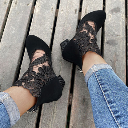 👢2025 new hot sale✨Women's high heels with elegant lace for summer