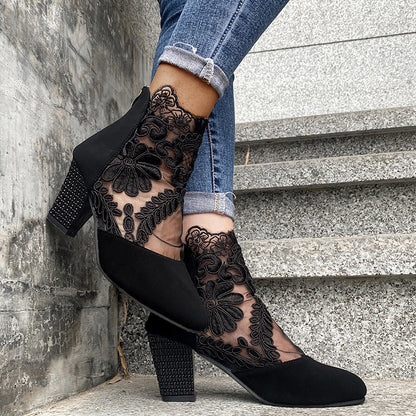 👢2025 new hot sale✨Women's high heels with elegant lace for summer