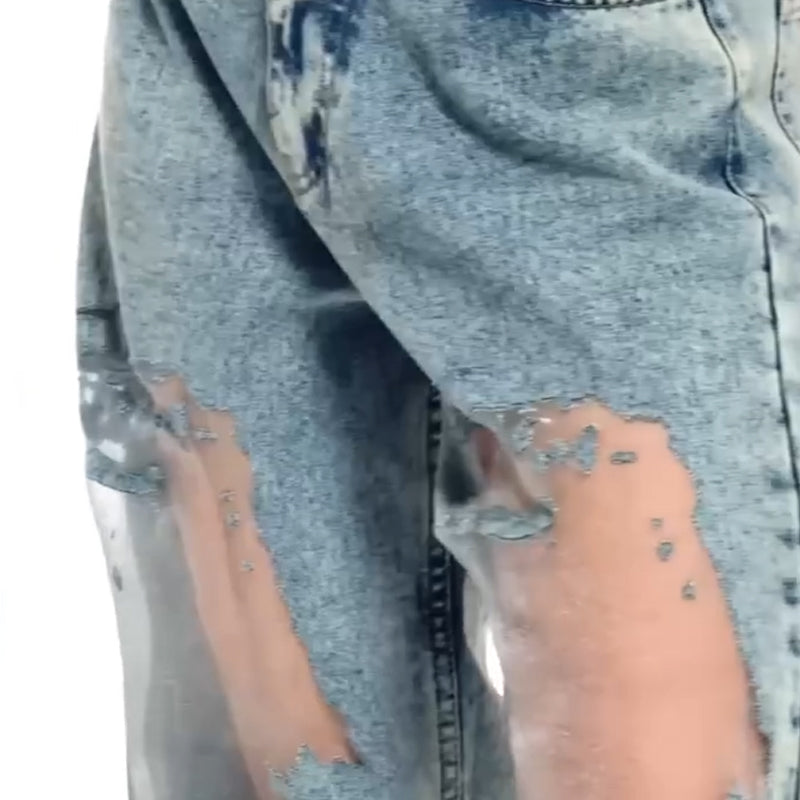 Jeans pour femmes dans un look vintage avec imprimé patchwork