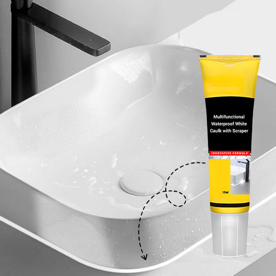 🏠 KAUFE 2, ERHALTE 1 GRATIS! ⛏️ Weiße Dichtungsmasse Multifunktion – Wasserdicht, Schimmelresistent &amp; Mit Abzieher 🧱