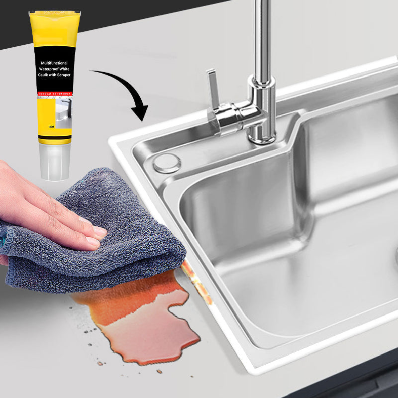 🏠 KAUFE 2, ERHALTE 1 GRATIS! ⛏️ Weiße Dichtungsmasse Multifunktion – Wasserdicht, Schimmelresistent &amp; Mit Abzieher 🧱