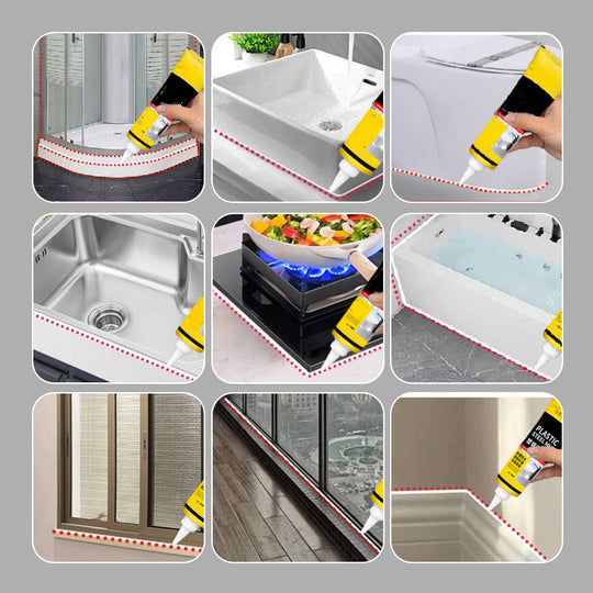 🏠 KAUFE 2, ERHALTE 1 GRATIS! ⛏️ Weiße Dichtungsmasse Multifunktion – Wasserdicht, Schimmelresistent &amp; Mit Abzieher 🧱