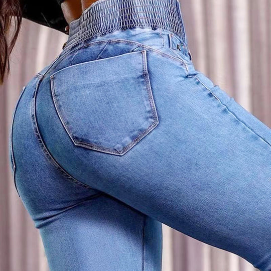 🌸🌼Frühjahrsaktion 50% RABATT - Stretch-Schlagjeans mit hoher Taille