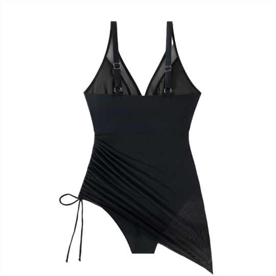 🔥Begrenzte Zeit 50% Rabatt💥Schlankmachender transparenter Sarong-Wickel-Badeanzug aus Netzstoff👙