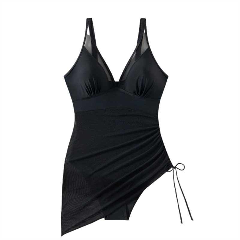 🔥Begrenzte Zeit 50% Rabatt💥Schlankmachender transparenter Sarong-Wickel-Badeanzug aus Netzstoff👙