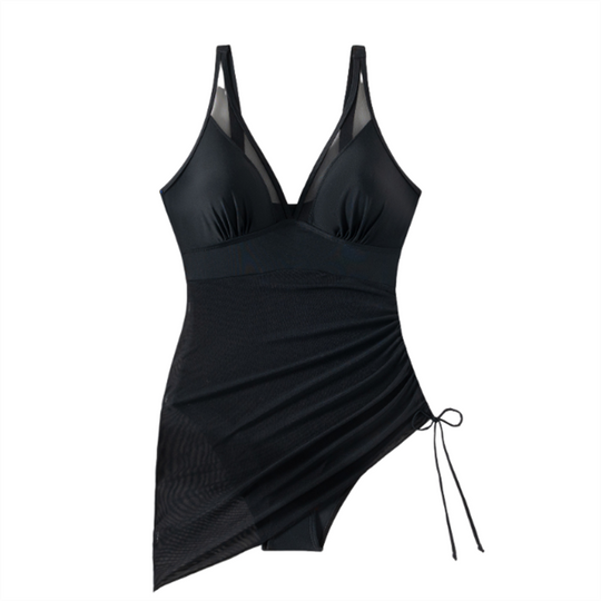 🔥Begrenzte Zeit 50% Rabatt💥Schlankmachender transparenter Sarong-Wickel-Badeanzug aus Netzstoff👙