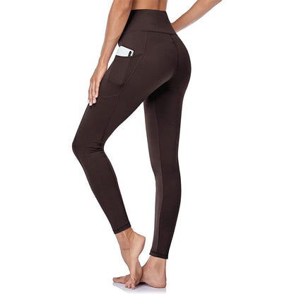 Yoga-Leggings mit hoher Taille, Verstärkung am Gesäß, Bauchkontrolle und Seitentasche