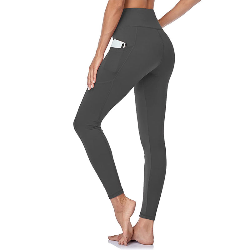 Yoga-Leggings mit hoher Taille, Verstärkung am Gesäß, Bauchkontrolle und Seitentasche
