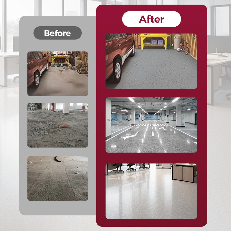 High Gloss Marble Effect Epoxy Floor Coating - Scratch Resistant, Water Based, DIY
