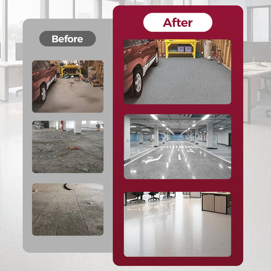 High Gloss Marble Effect Epoxy Floor Coating - Scratch Resistant, Water Based, DIY