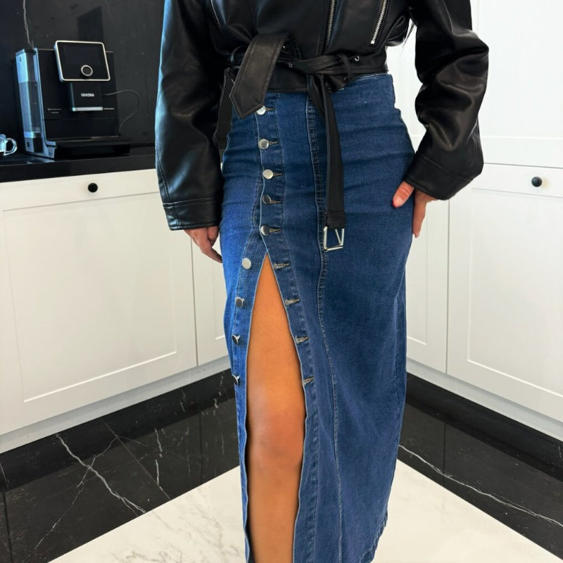 Elegante gonna da bodycon di chiusura del pulsante