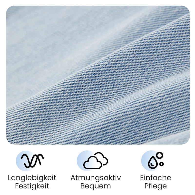 🌷Frühling Vorverkauf 50% Rabatt🍃Denim U-Ausschnitt Neckholder-Kleid mit Schlitz und verstellbaren Schulterträgern