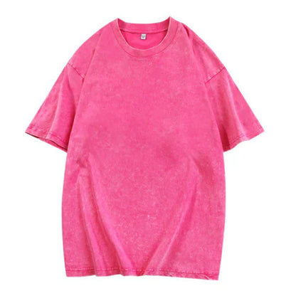 Lockeres einfarbiges Kurzarm-Oberteil im Vintage-Stil