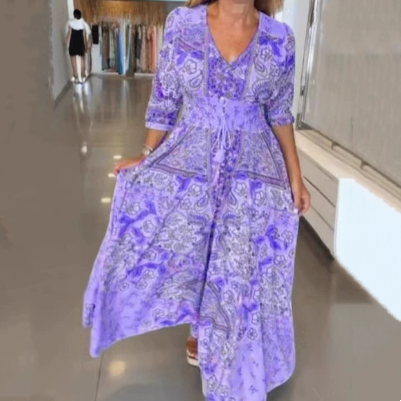 ⏳Begrenzte Zeit 50% Rabatt💥Elegantes langes Blumenkleid für Damen