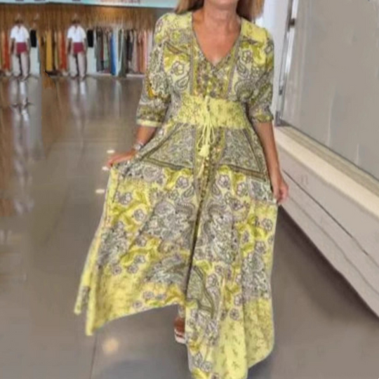 ⏳Begrenzte Zeit 50% Rabatt💥Elegantes langes Blumenkleid für Damen