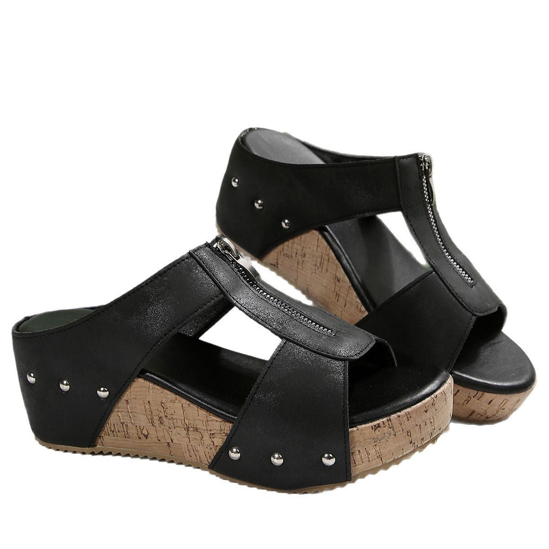 ✨ 48 % alennus! Kesän must-have: Nastoitettu string-kiilakorkoinen sandaali – muodikkaat &amp;  mukava! 👡🔥