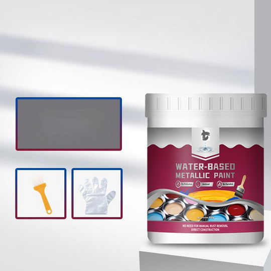 LIMITED TIME 50% OFF⚡Rust Converter Metallic Paint – One coat stops rust, no sanding, no fumes. Dries to a sleek metal finish. Perfect for garden tools &amp; gates. 🔨🛡️