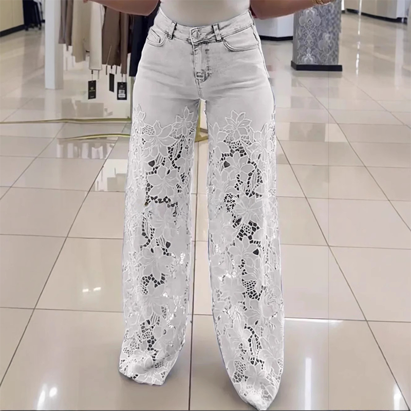👖🌸 Gespleißte Spitzen-Jeans: Nachhaltiger Komfort &amp; eleganter Style für den Sommer! 👗💃 50% Rabatt – Jetzt zugreifen!