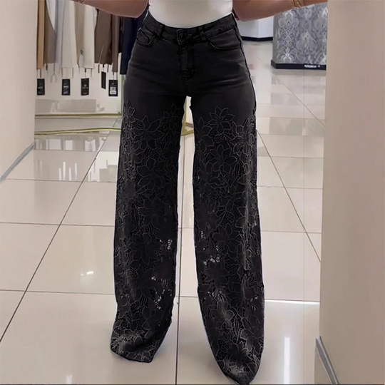 👖🌸 Gespleißte Spitzen-Jeans: Nachhaltiger Komfort &amp; eleganter Style für den Sommer! 👗💃 50% Rabatt – Jetzt zugreifen!