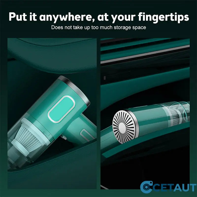 120W Super-Starker kabelloser Auto-Staubsauger - wiederaufladbarer Handstaubsauger mit Zyklon-Saugkraft - mühelose, ultra-portable Autoreinigungslösung für unterwegs