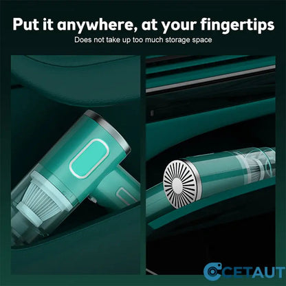 120W Super-Starker kabelloser Auto-Staubsauger - wiederaufladbarer Handstaubsauger mit Zyklon-Saugkraft - mühelose, ultra-portable Autoreinigungslösung für unterwegs