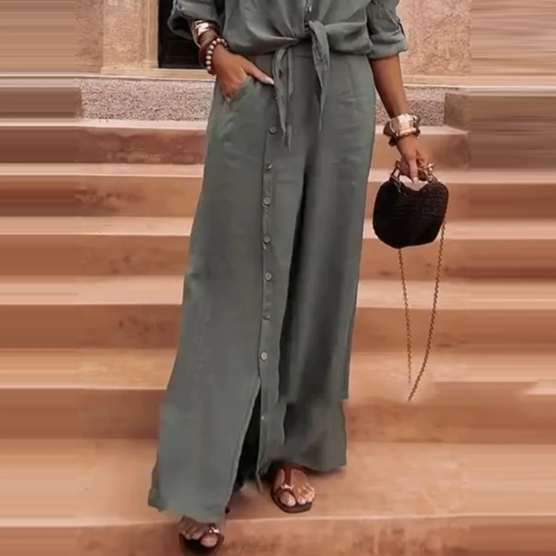 💃Elegantes 2-teiliges Set für Damen in Uni-Farbe