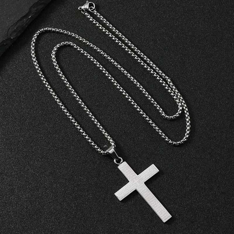 🔥Edelstahl-Kreuz-Anhänger-Halskette für Männer und Frauen