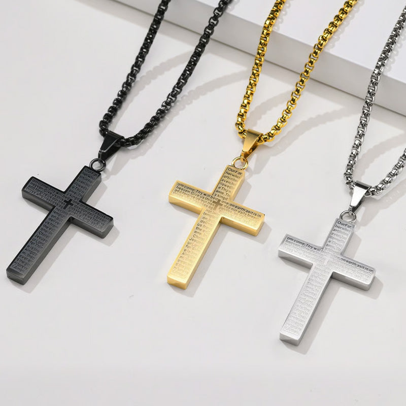 🔥Edelstahl-Kreuz-Anhänger-Halskette für Männer und Frauen