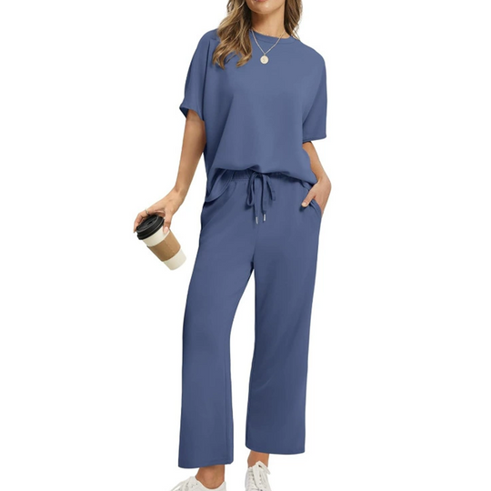 👚 60% RABATT! 👖 Lässiges Damen-Set Oberteil &amp; Hose – Weicher Stoff, Bequemer Schnitt &amp; Alltagstauglich ✨