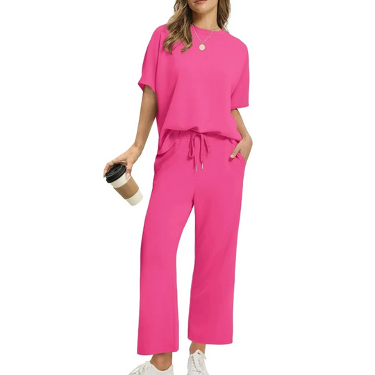👚 60% RABATT! 👖 Lässiges Damen-Set Oberteil &amp; Hose – Weicher Stoff, Bequemer Schnitt &amp; Alltagstauglich ✨