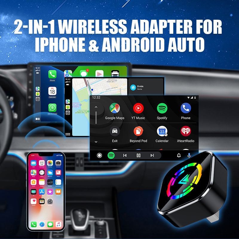 🚗📱 2-in-1 Wireless Adapter: Kabellos Auto-Connect für iPhone & Android – Fahrsicherheit & Freiheit genießen! 🔋🎉