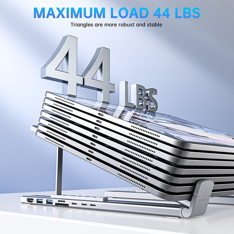 💻 💥60% RABATT! ⚡ 2-in-1 USB-C Dockingstation &amp; Laptopständer – 8 Ports, 4K HDMI &amp; Höhenverstellbar für Mehr Produktivität 🖥️